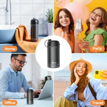 Bitvae P1 Water Dental Flosser, Travel Water Teeth Picks, Cordless Mini Water Dental Flossers with Telescopic Water Tank, IPX7 Waterproof Water Cleaner Picks, Brace & Sensitive Teeth Care, Black
