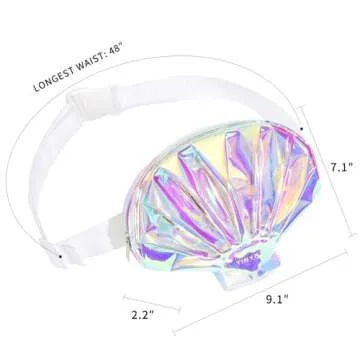 TINYAT Seashell Fanny Pack for Women Waterproof Waist Pack Cute Belt Bag with Adjustable Strap for Outdoor Party Travel,T1956
