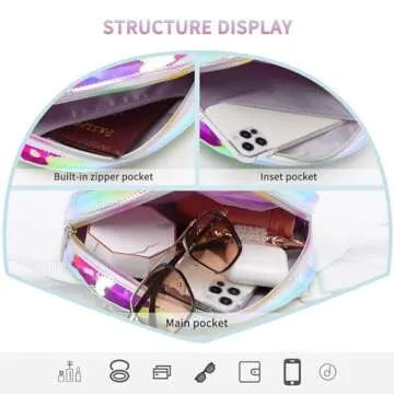 TINYAT Seashell Fanny Pack for Women Waterproof Waist Pack Cute Belt Bag with Adjustable Strap for Outdoor Party Travel,T1956