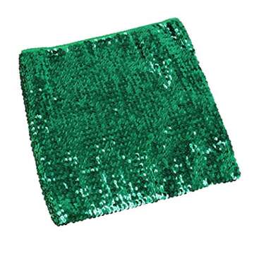 Womens Sparkly Sequin Mermaid Crop Tops, Strapless Metallic Tube Tops for Party Clubwear(Green)