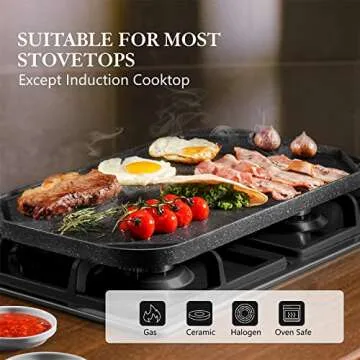 SENSARTE Nonstick Griddle Grill Pan for All Cooking