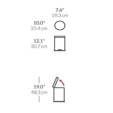 simplehuman 4.5 Liter / 1.2 Gallon Round Bathroom Step Trash Can