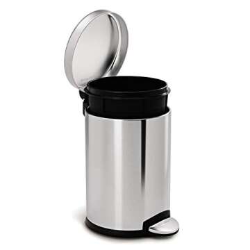 simplehuman 4.5 Liter / 1.2 Gallon Round Bathroom Step Trash Can