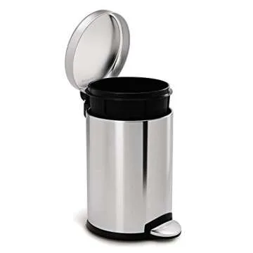 simplehuman 4.5 Liter / 1.2 Gallon Round Bathroom Step Trash Can