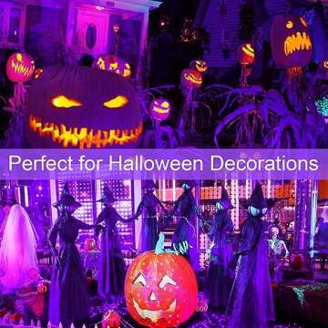 SUNVIE 2 Pack Halloween Spotlight Outdoor Black Light Spotlight Outdoor Waterproof 12W Purple Spot L...