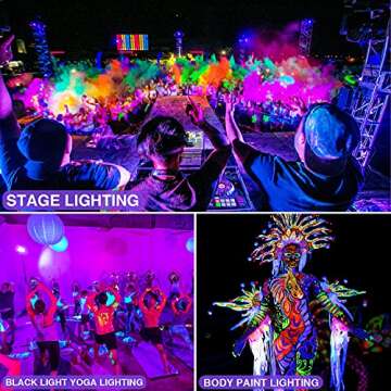 SUNVIE 2 Pack Halloween Spotlight Outdoor Black Light Spotlight Outdoor Waterproof 12W Purple Spot Lights Outdoor Halloween Black Lights Outdoor Blacklight Spotlight with US Plug for Glow Party Stage