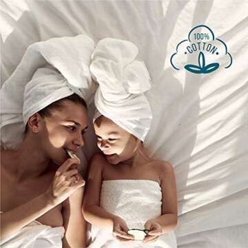 Bedsure White Bath Towels Set for Bathroom - 2 Bath Towels, 2 Hand Towels, 6 Washcloths, Cotton Hotel Quality Absorbent 10 Pack Bath Linen Towel Sets