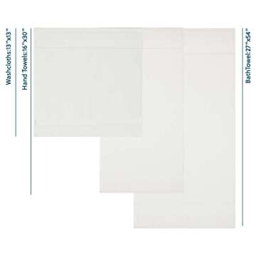 Bedsure White Bath Towels Set for Bathroom - 2 Bath Towels, 2 Hand Towels, 6 Washcloths, Cotton Hotel Quality Absorbent 10 Pack Bath Linen Towel Sets