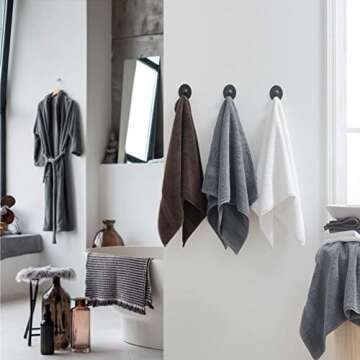 Bedsure White Bath Towels Set for Bathroom - 2 Bath Towels, 2 Hand Towels, 6 Washcloths, Cotton Hotel Quality Absorbent 10 Pack Bath Linen Towel Sets