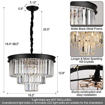 Elegant AXILIXI Black Crystal Chandelier for Luxurious Spaces