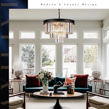 Elegant AXILIXI Black Crystal Chandelier for Luxurious Spaces