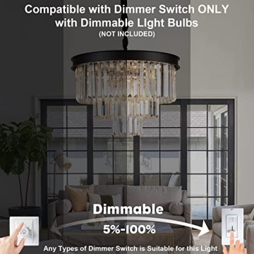 Elegant AXILIXI Black Crystal Chandelier for Luxurious Spaces