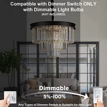 Elegant AXILIXI Black Crystal Chandelier for Luxurious Spaces