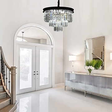 Elegant AXILIXI Black Crystal Chandelier for Luxurious Spaces