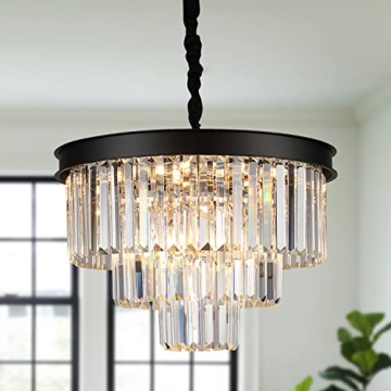 Elegant AXILIXI Black Crystal Chandelier for Luxurious Spaces