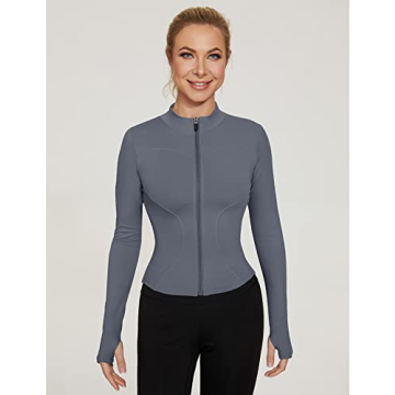 LUYAA Slim Fitted Cropped Athletic Jacket for Women
