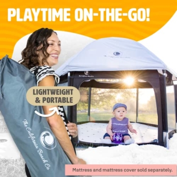 Portable Baby Playpen with Canopy - Safe Indoor Outdoor Play Yard