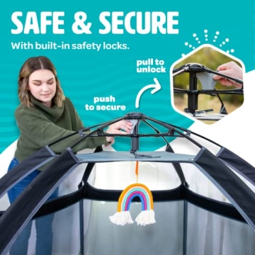 Portable Baby Playpen with Canopy - Safe Indoor Outdoor Play Yard