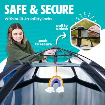 Portable Baby Playpen with Canopy - Safe Indoor Outdoor Play Yard