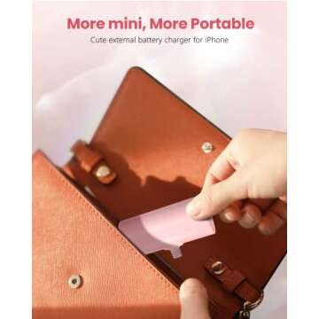 L.LYFOVR Pink Small Portable Battery Charger 4800mAh, Tiny Power Bank Ultra-Compact 15W Fast Chargin...