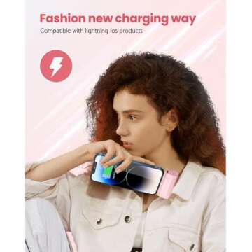 L.LYFOVR Pink 4800mAh Portable Charger for iPhone