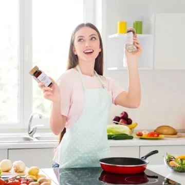 Organize Your Kitchen with 36 Glass Spice Jars Set