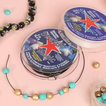 Stretch Magic Elastic Beading Cord – Clear Color, 1mm in Diameter, 25-Meter (82 ft) - Easy to Knot, Strong & Stretchy String for Making Beaded Jewelry