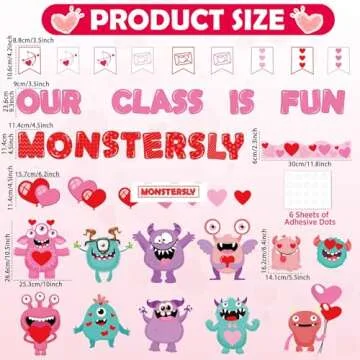 Valentine's Day Monster Bulletin Board Set for Classroom Fun