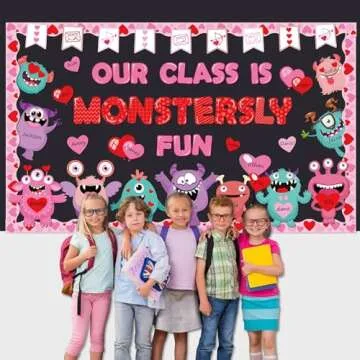Valentine's Day Monster Bulletin Board Set for Classroom Fun