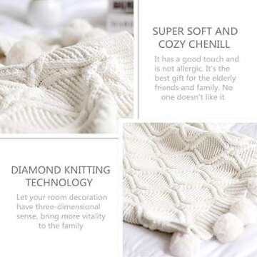 Luxurious Pom Pom Plush Throw Blanket for Cozy Comfort