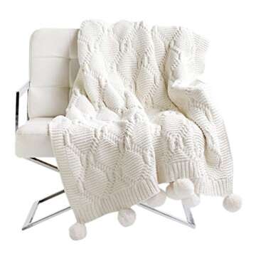 Luxurious Pom Pom Plush Throw Blanket for Cozy Comfort