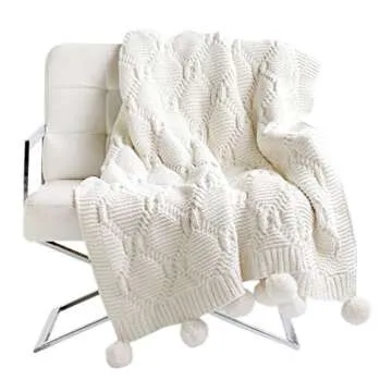 Luxurious Pom Pom Plush Throw Blanket for Cozy Comfort