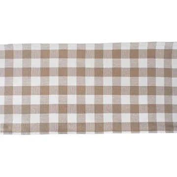 Elegant DII Fringed Check Table Runner for Dining