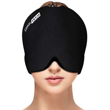 ComfiTECH Migraine Relief Hat for Headache & Eye Ice Pack Mask for Puffy Eyes