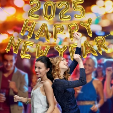 Gold Happy New Year 2025 Balloons for Elegant Celebrations