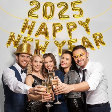 Gold Happy New Year 2025 Balloons for Elegant Celebrations