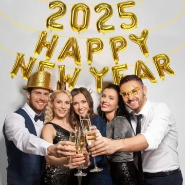 Gold Happy New Year 2025 Balloons for Elegant Celebrations