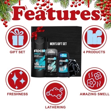 Christmas Gift Set for Men with Apollo Body Wash and Loofah
