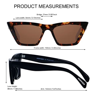 Stylish ANDWOOD Cat Eye Sunglasses – Polarized & Durable