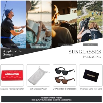 Stylish ANDWOOD Cat Eye Sunglasses – Polarized & Durable