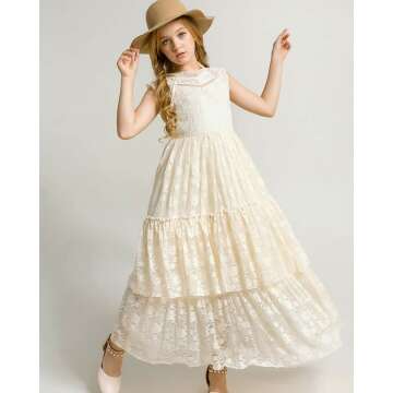BIBIHOU Lace Back Girls Dress