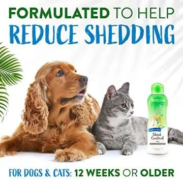 TropiClean Deshedding Dog Conditioner, Reduces Shedding & Softens Coat, Puppy Safe, Made in the USA, Lime & Cocoa Butter Scent, 20oz.