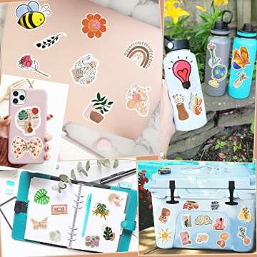 BAIYINGMOER Boho Stickers for Water Bottles and More