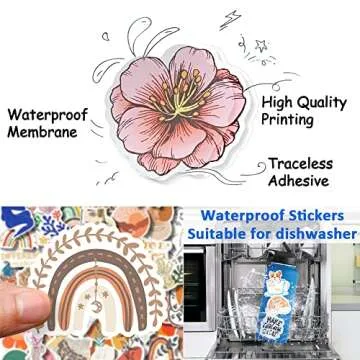 BAIYINGMOER Boho Stickers for Water Bottles and More