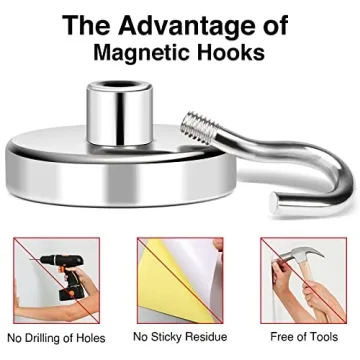 MIKEDE Heavy Duty Magnetic Hooks 150Lbs for Versatile Hanging