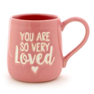 Pink 'You are Loved' Stoneware Coffee Mug