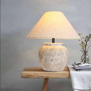 Rustic Handmade Ceramic Table Lamp for Home Decor