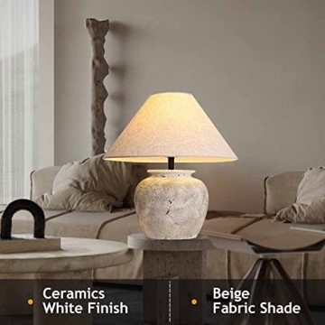 Rustic Handmade Ceramic Table Lamp for Home Decor