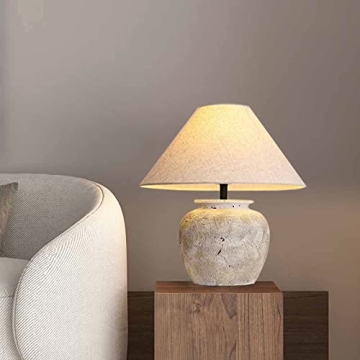 Rustic Handmade Ceramic Table Lamp for Home Decor
