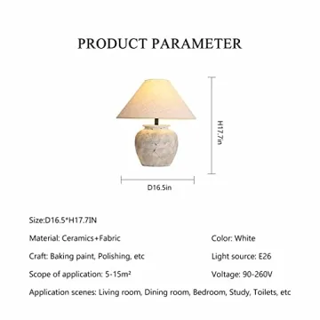 Rustic Handmade Ceramic Table Lamp for Home Decor